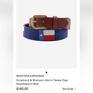 Smathers & Branson Texas Flag Needlepoint Belt